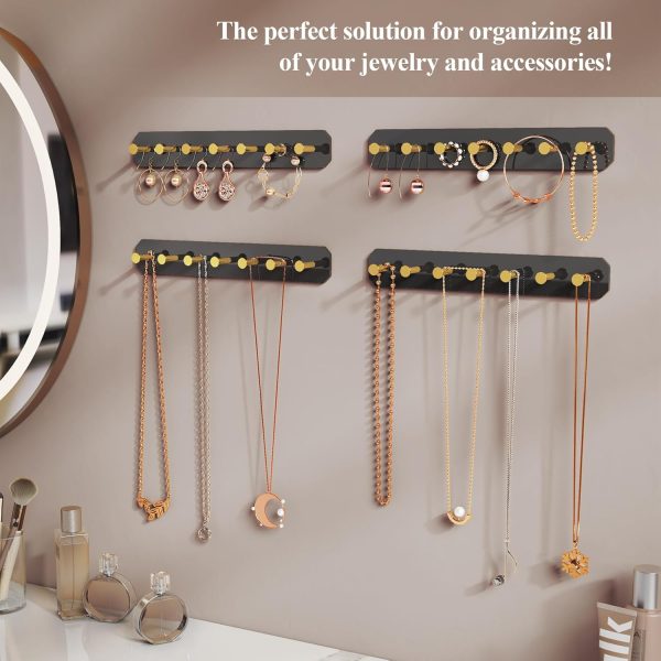 NiHome 8-Pack Wall Mount Acrylic Jewelry Storage for Necklaces, Bracelets, - Image 3