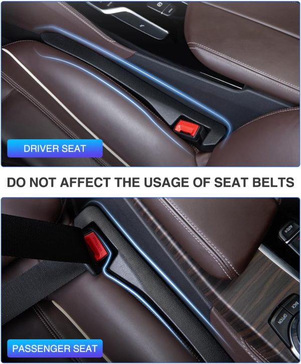 Car Seat Gap Filler, 2 Pack PU Leather Fill The Gap Between Seat and Center - Image 7