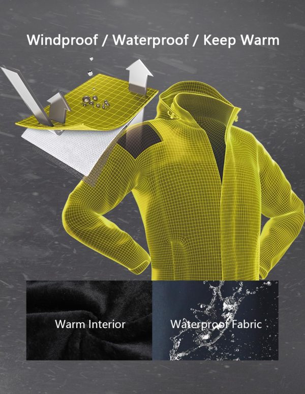 Men's Ski Jacket Warm Winter Snow Coat Waterproof Mountain Windbreaker Snow - Image 4