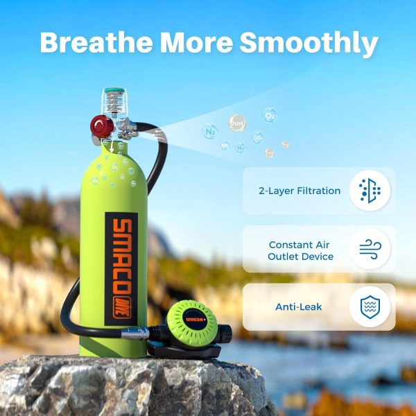SMACO Scuba Tank Diving Gear for Diver 1L Mini Scuba Tank Small Diving - Image 5