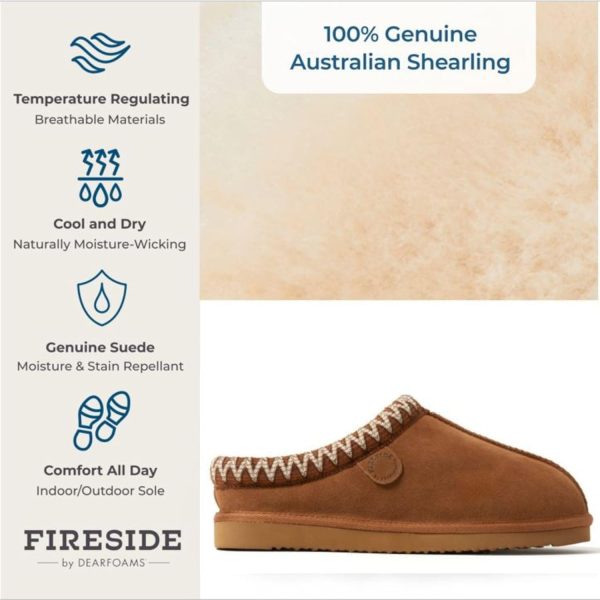 Fireside by Dearfoams Women's Greta Genuine Shearling Indoor Outdoor Clog - Image 2