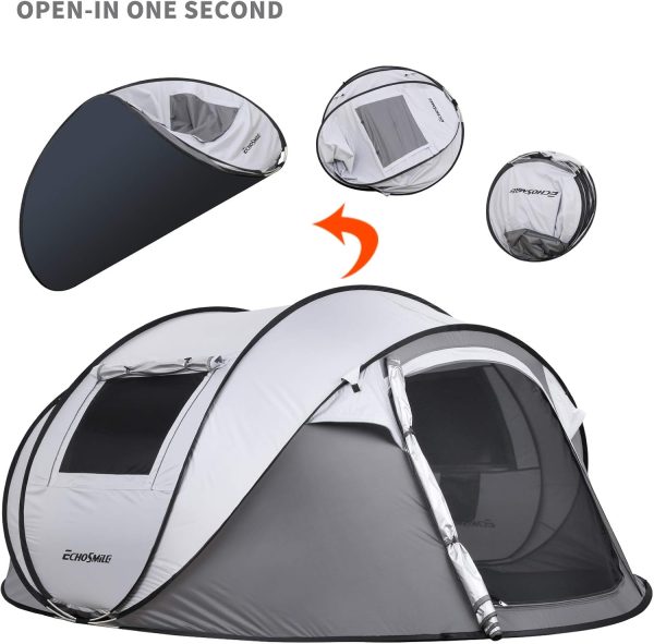 EchoSmile Camping Instant Tent, 2/4/6/8/10 Person Pop Up Tent, Water - Image 2