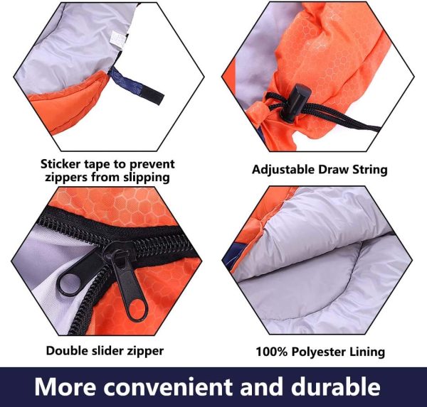 Camping Sleeping Bag 3 Seasons Lightweight &Waterproof with Compression - Image 6