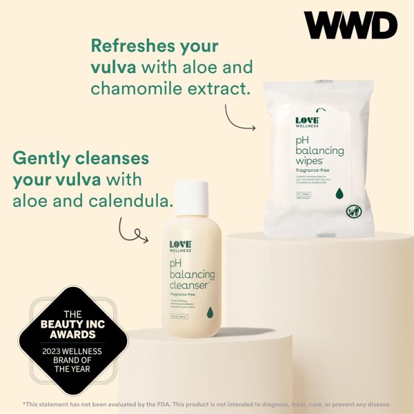 Love Wellness Comfy Cream, pH Balancing Cleanser & Wipes | Vulva - Image 6