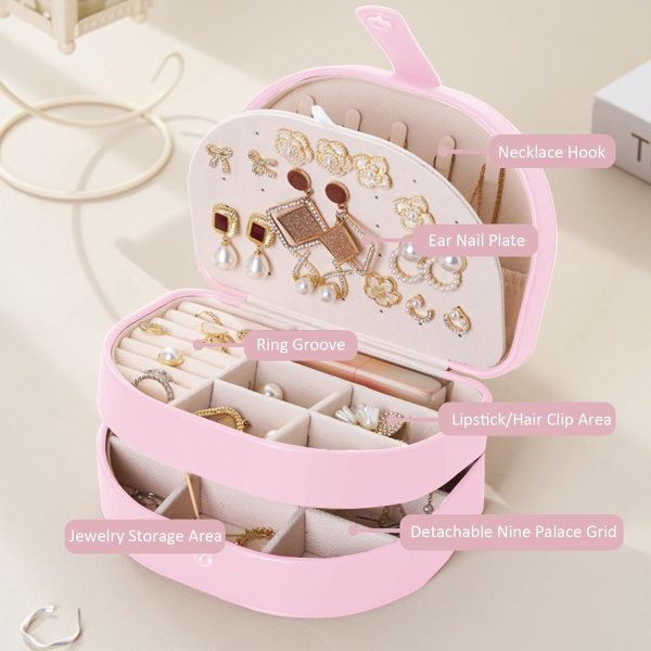Travel Jewelry Case, PU Leather Small Jewelry Box,Travel Jewelry Organizer - Image 4