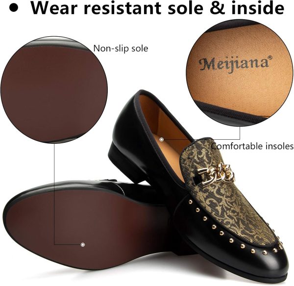 Meijiana Men's Fashion Classic Faux Leather Loafers and Weeding Dress Shoes - Image 3