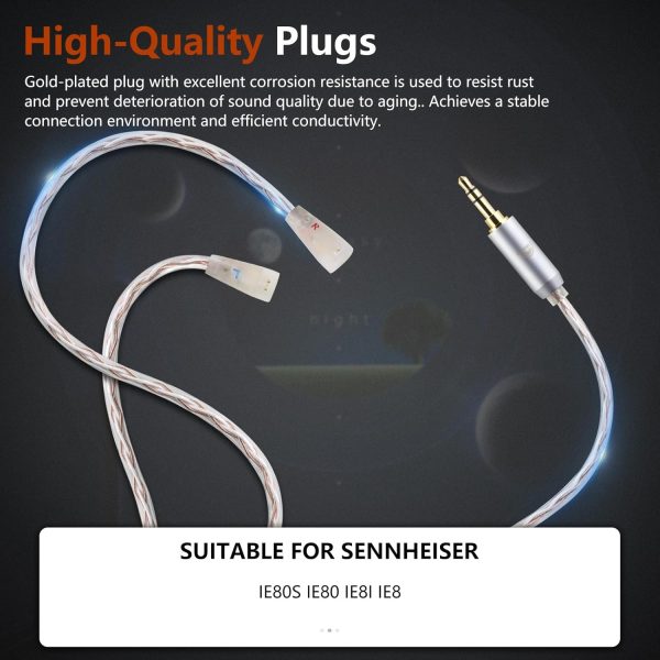 okcsc IE80 to 3.5MM Upgraded Replacement Cable for SENNHEISER IE80 Earphone - Image 4