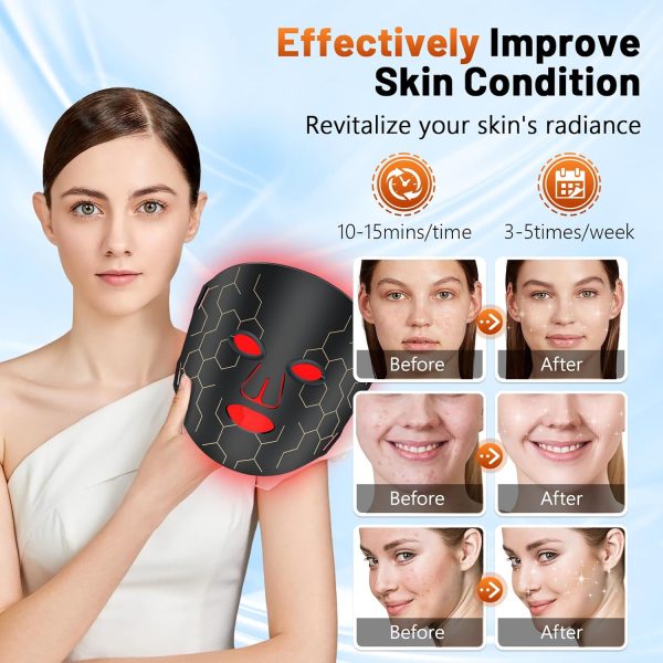 Red Light Therapy for Face, 7+1 Colors Red Light Therapy Mask Portable and - Image 4