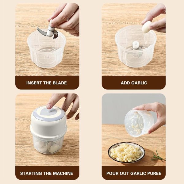 Mini Electric Garlic Chopper, Portable Wireless Garlic Masher Professional - Image 2