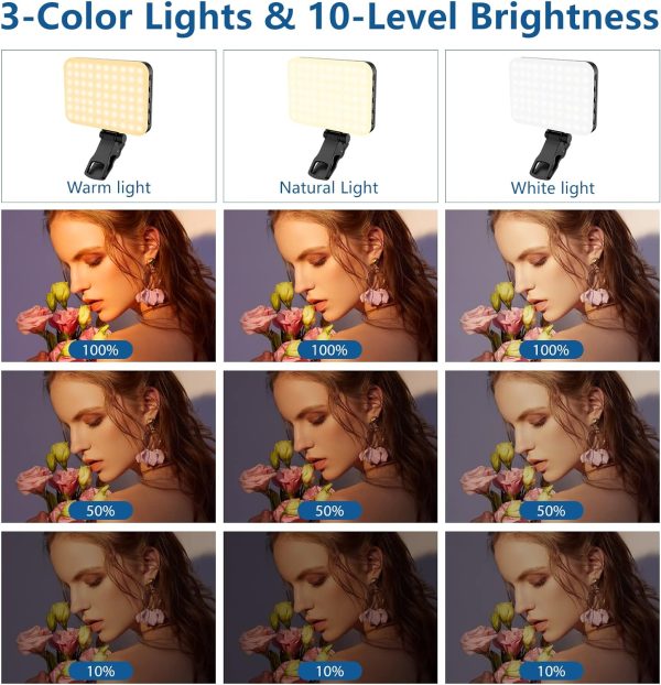 60 LED Portable Selfie Light Video Conference Lighting with Clip & Camera - Image 3