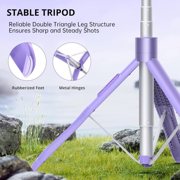 ATUMTEK 60" Selfie Stick Tripod, All-in-One Extendable Phone Tripod with - Image 3