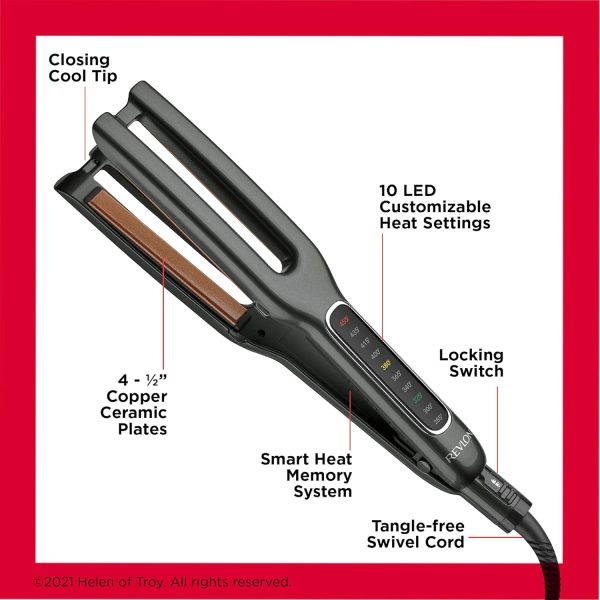 Revlon Double Straight Copper Ceramic Dual Plate Hair Straightener | Faster - Image 4