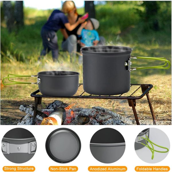 Compact Camping Cookware Set - Lightweight Backpacking Pots and Pans Kit - Image 2