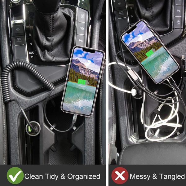 Coiled Lightning Cable, iPhone Charger Cable 3FT for Car, 2 Pack [Apple MFi - Image 5