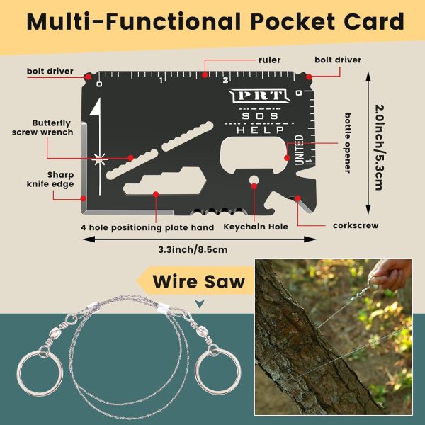 Survival kit,16 in 1 Professional Survival Gear Tool kit, Camping Gear, - Image 6