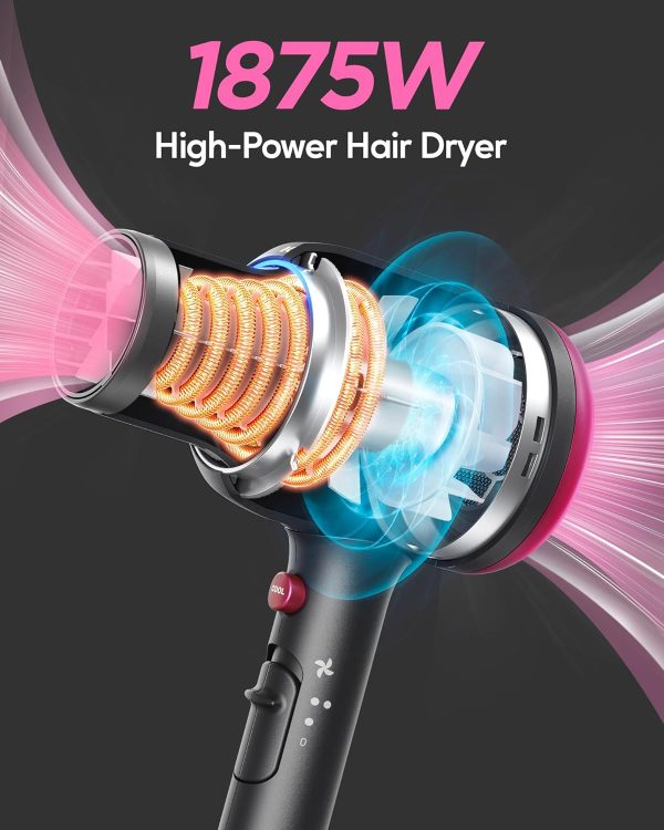 Wavytalk Professional Black Ionic Hair Dryer for Women with Diffuser, 1875W - Image 5