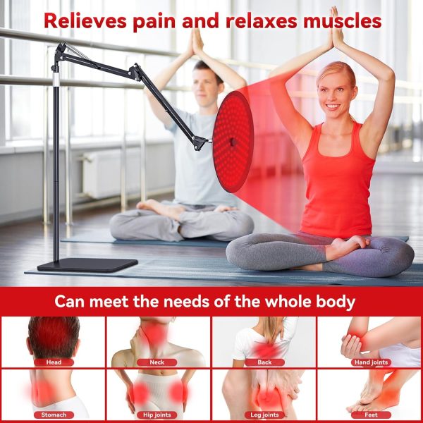 QRQ Red Light Therapy, Red Infrared Light Therapy Lamp with Stand for Face - Image 4