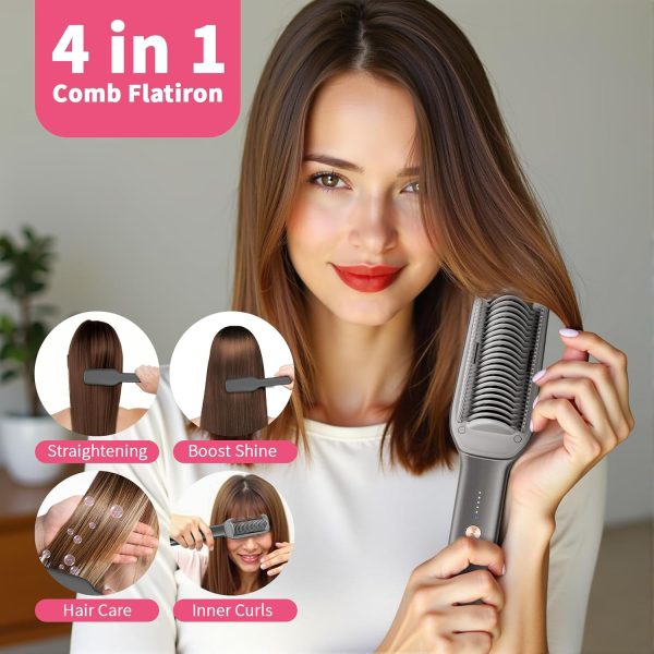 Hair Straightener Brush,2000 Ionic Hair Comb Straightening Brush for Women - Image 2