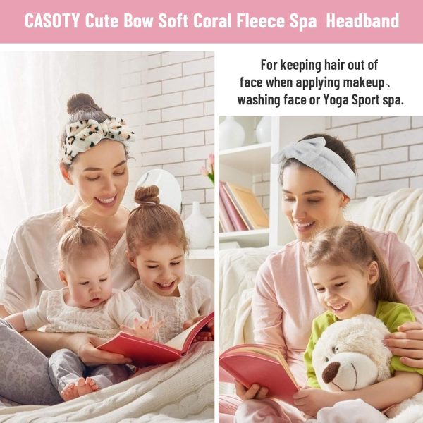 6 Pcs Spa Facial Headbands Set - Soft Fleece Headbands for Makeup, Face - Image 3
