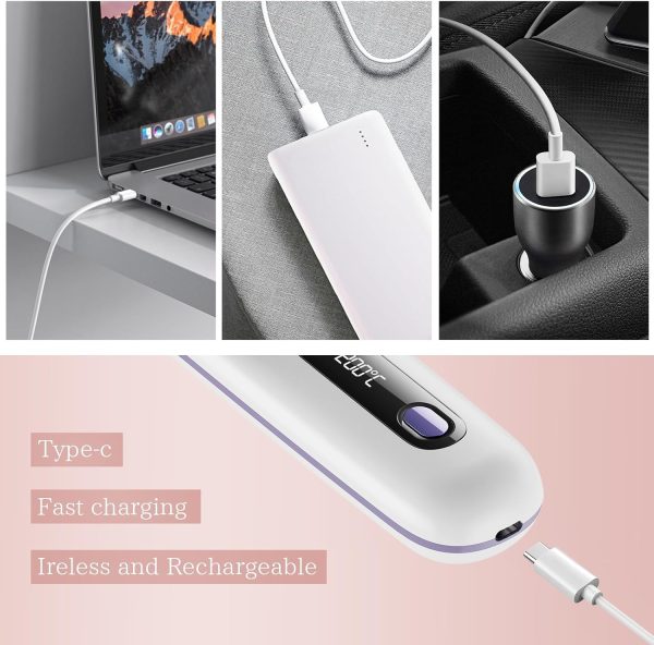 Cordless Hair Straightener Brush, Portable Anion Hair Straightener Brush - Image 4