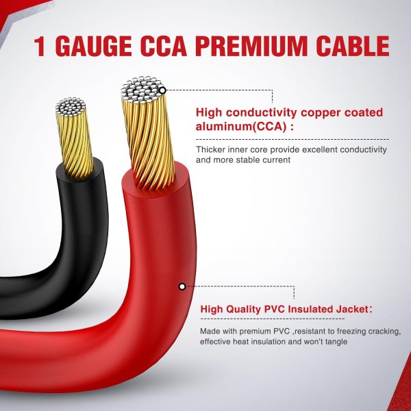 Nilight Jumper Cables for Car Battery 1 Gauge 30 FT Booster Cable Heavy - Image 2