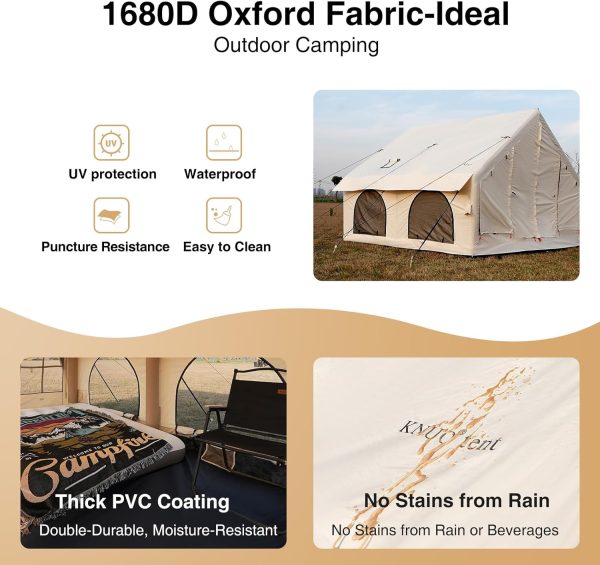 2025 Upgraded 100% Waterproof Inflatable Camping Tent, Large Blow-Up Air - Image 6