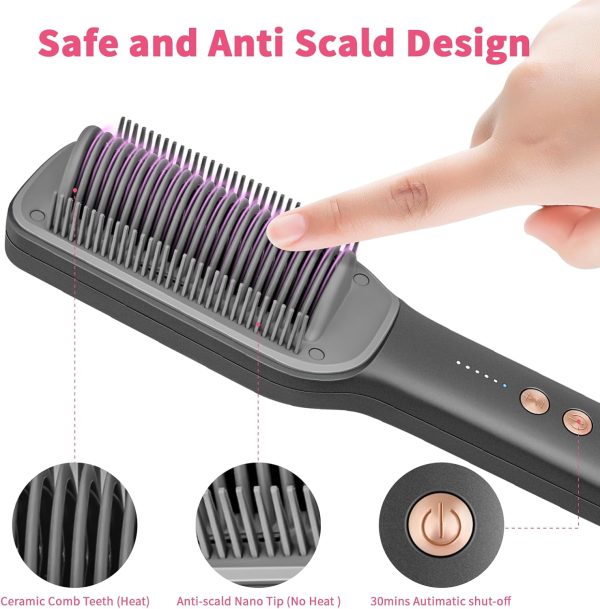Hair Straightener Brush,2000 Ionic Hair Comb Straightening Brush for Women - Image 6