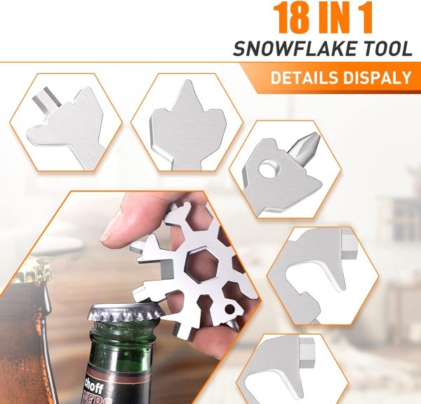 Dusor Gifts for Men, 18-in-1 Snowflake Multitool, Mens Stocking Stuffers, - Image 4