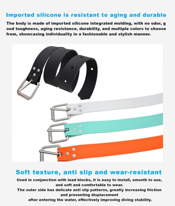 Diving Weight Belt with Quick Release Stainless Steel Buckle Rubber Weight - Image 5
