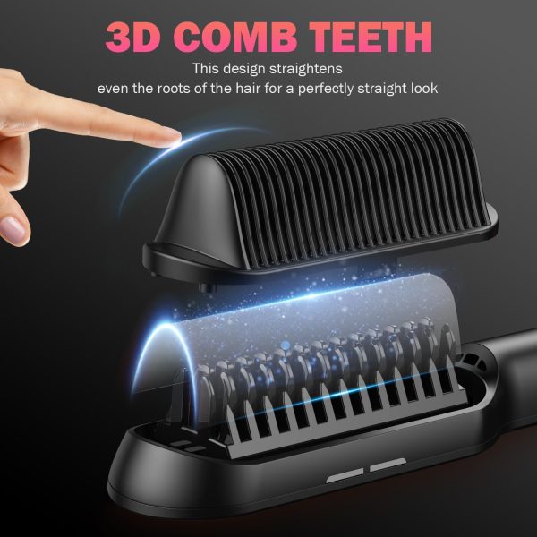 MiroPure Hair Straightener Brush with 13 Temp Settings, Ring Straightening - Image 5