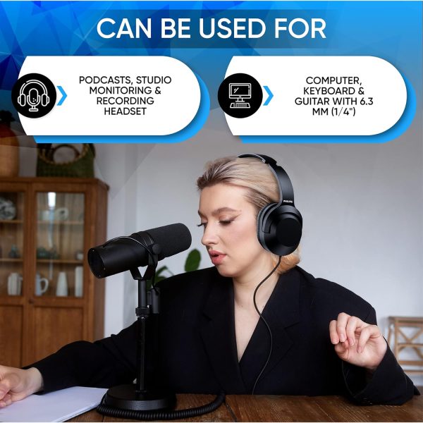 Philips Over Ear Wired Stereo Headphones for Podcasts, Studio Monitoring - Image 4