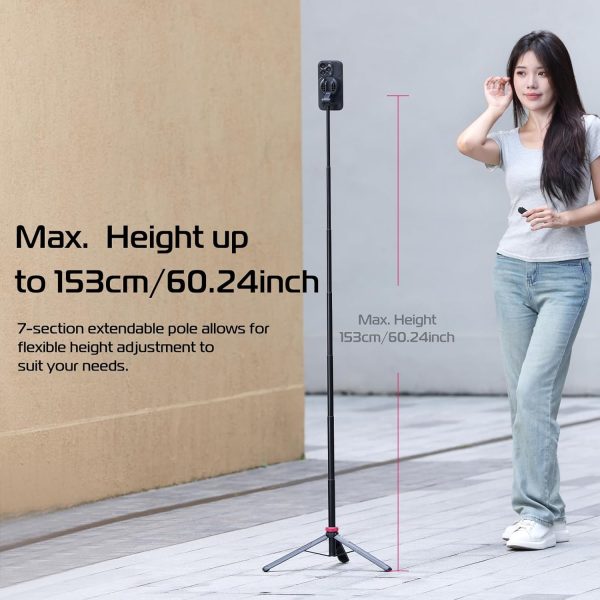 ULANZI 61'' Magnetic Selfie Stick Phone Tripod with Wireless Remote, - Image 4