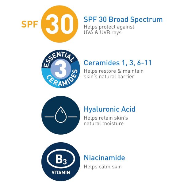 CeraVe AM Facial Moisturizing Lotion with SPF 30 | Oil-Free Face - Image 2