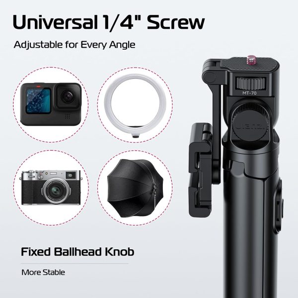 ULANZI MT-70 Extendable Phone Tripod, 63" Selfie Stick Phone Vlog Tripod - Image 7