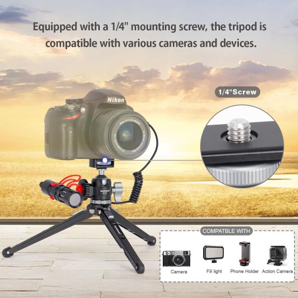 Koolehaoda Mini Camera Tripod Table Tripod with Hook, Aluminum Portable - Image 3