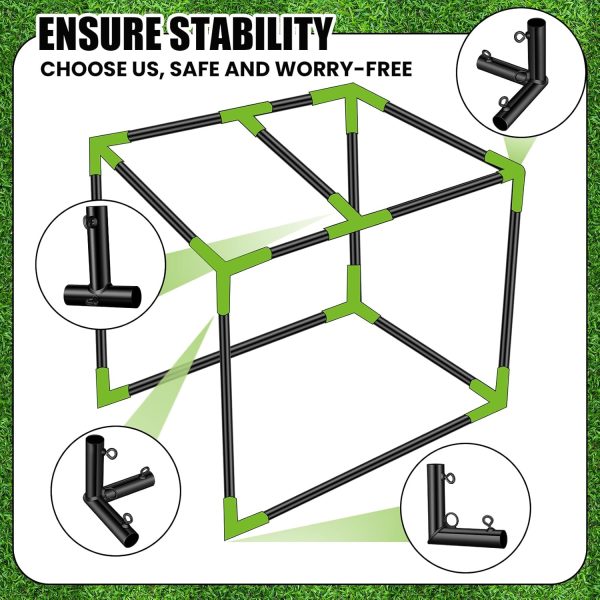 Blulu 10 Pieces 1'' Golf Frame Corner Kit DIY Canopy Fittings Kit with - Image 3
