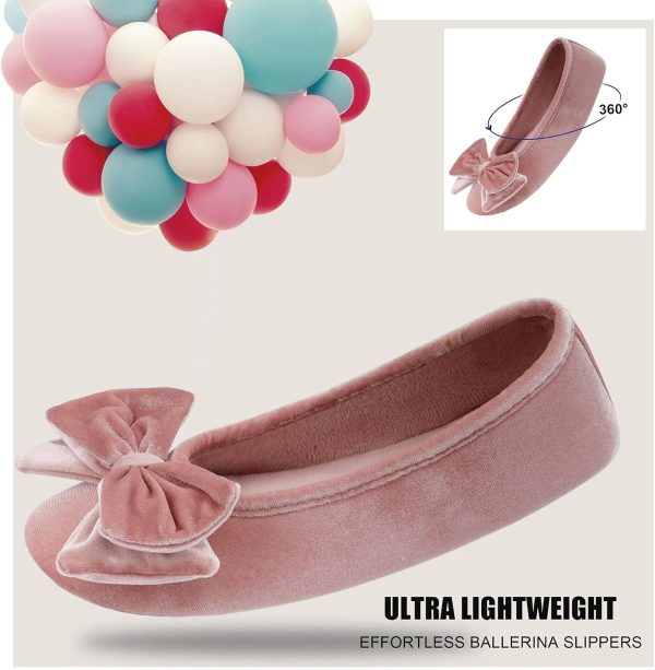 BCTEX COLL Women's Fancy House Slippers with Bow, Ladies Sexy Velvet - Image 4