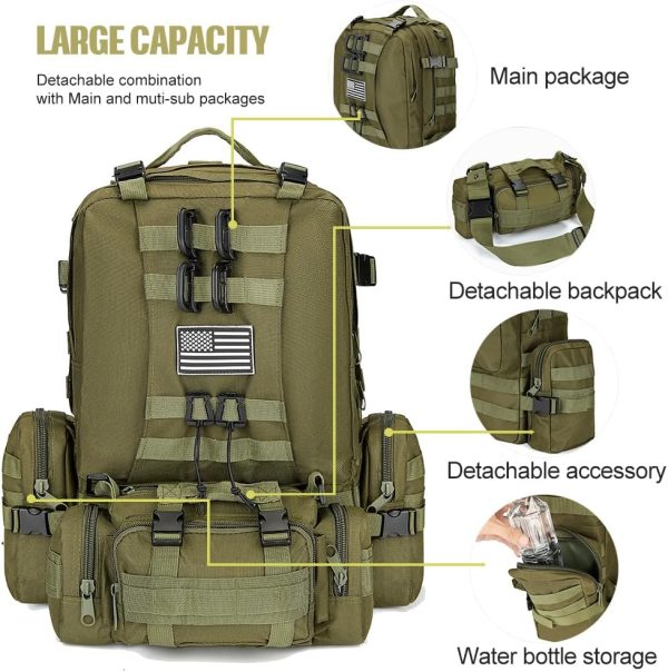 Large Military Tactical Backpack for Men, 40-50L Military Backpack for Men - Image 2