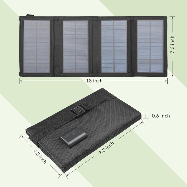 Foldable Solar Panel Charger for Outdoor Camping Solar Battery Charger, - Image 7