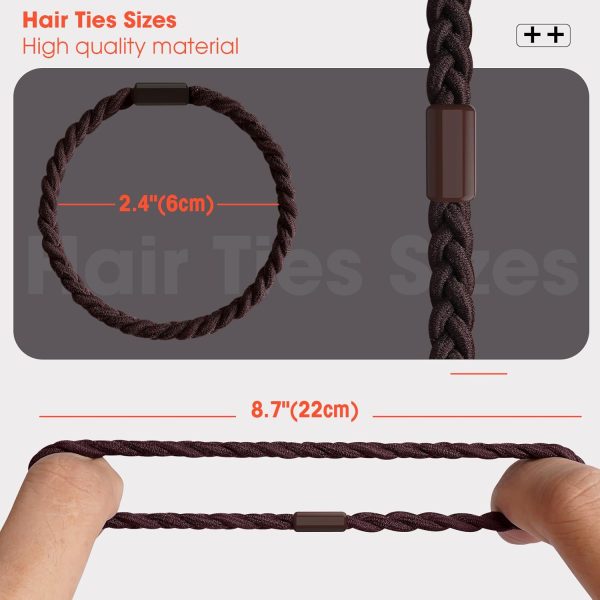 EasYoung 10pcs Braided Mens Hair Ties for Guys, for Buns Curly Thick Dense - Image 4