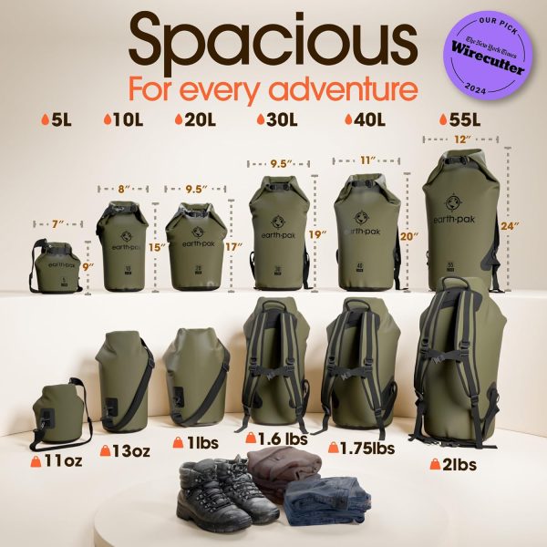 Earth Pak Waterproof Dry Bag - Roll Top Waterproof Backpack Sack Keeps Gear - Image 2