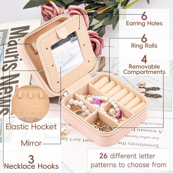 Meschett Travel Jewelry Box with Mirror, Travel Essentials Jewelry Holder - Image 2