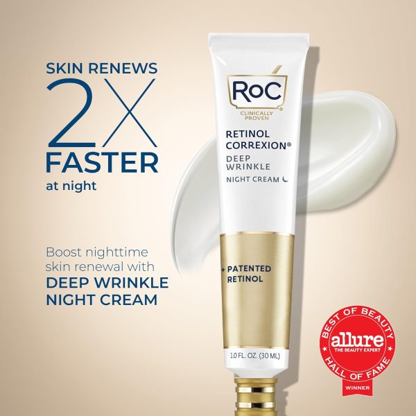 RoC Retinol Correxion Deep Wrinkle Anti-Aging Night Cream, Daily Face - Image 2