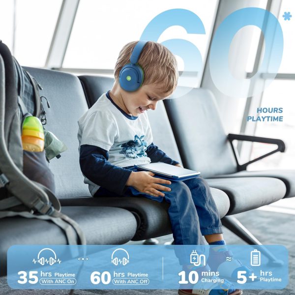 iClever BTH20 Active Noise Cancelling Headphones for Kids, 60H Play - Image 4