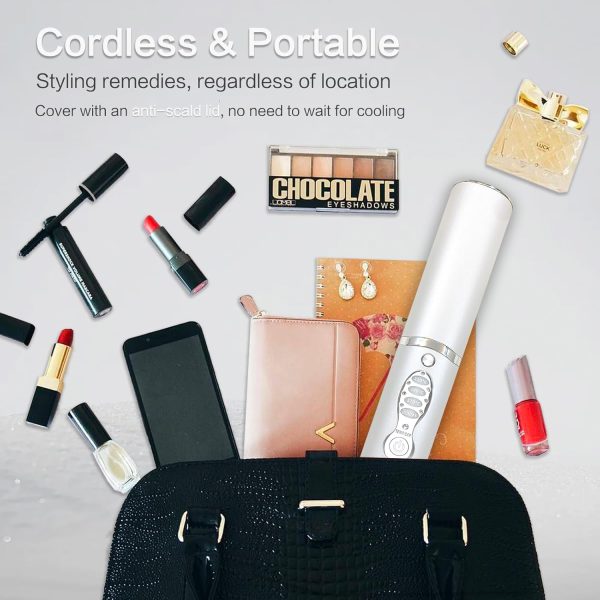 Cordless Curling Iron Titanium Portable Flat Iron Travel Curling Wand - Image 6