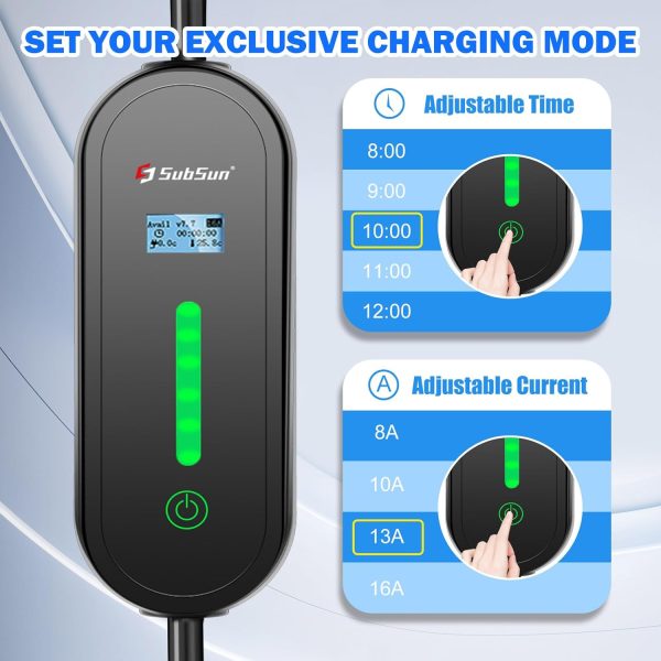 Level 1& Level 2 EV Charger for SEA J1772 EVs, 16Amp 110-240V,17ft Cable, - Image 6