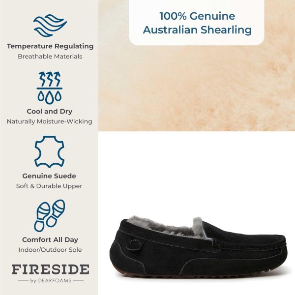 Fireside by Dearfoams Men's Melbourne Shearling Indoor/Outdoor Moccasin - Image 2
