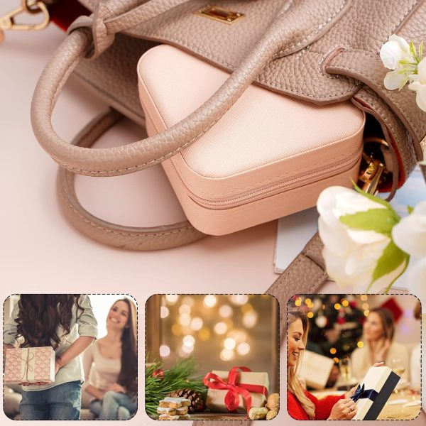 Portable Travel Mini Jewelry Box Leather Jewellery Ring Organizer Case - Image 6