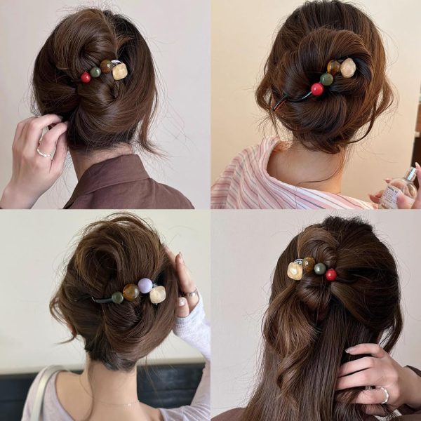 4pcs Banana Clips,Colorful Gemstone Hair Clips,Fashion Banana Hair - Image 3