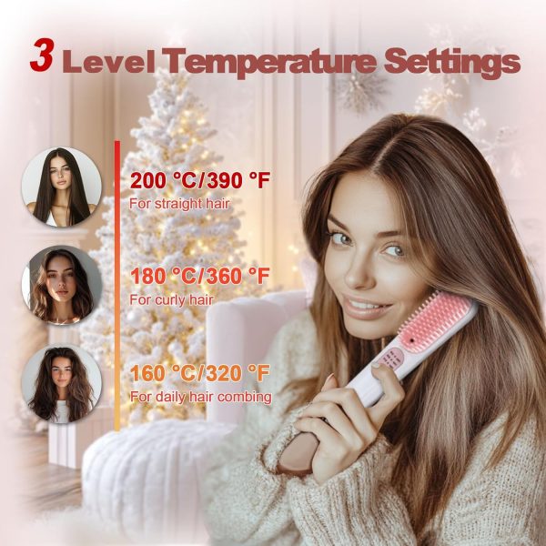 Cordless Hair Straightener Brush, Portable Negative Ion Straightening Comb - Image 6